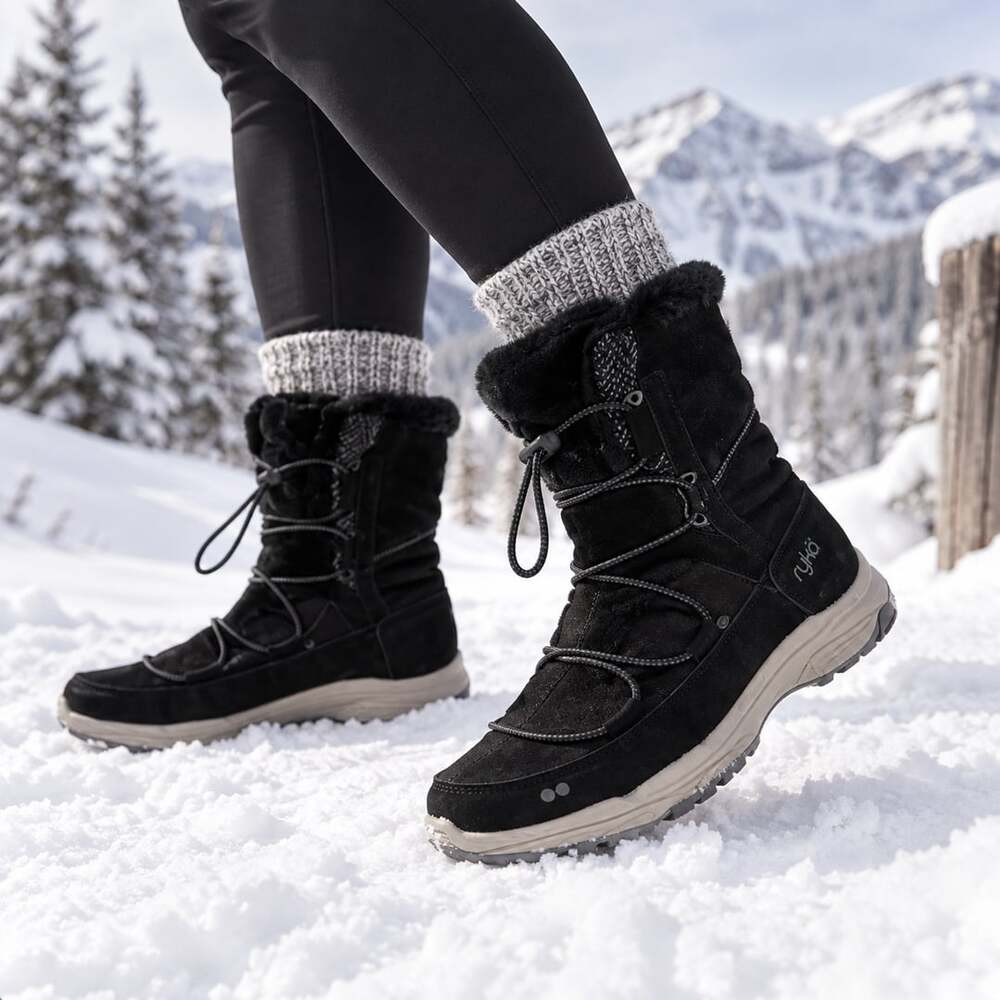 Ryka Aubonne Faux Fur Winter Boots Size 9W Snowy Mountain